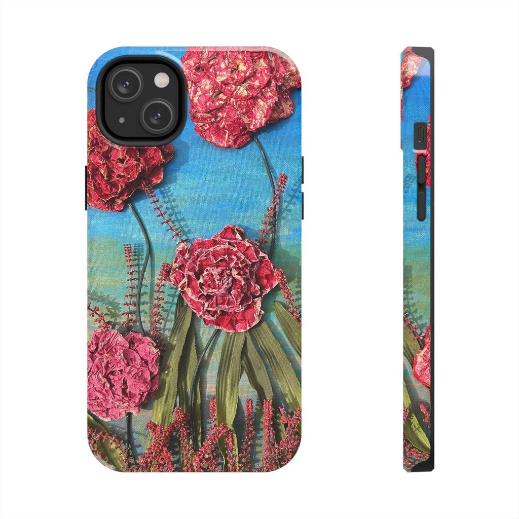 Pink Carnation Garden Tough Phone Case — Hand-Painted Floral, Faith-Inspired Protective Cover