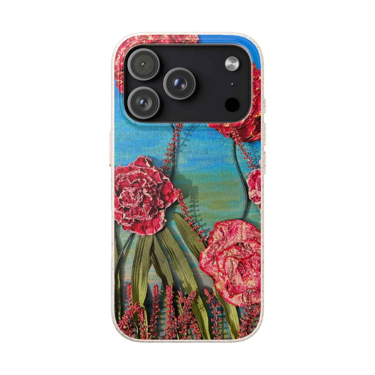 Biodegradable Floral Phone Case — Pink Carnation Eco-Friendly iPhone Cover
