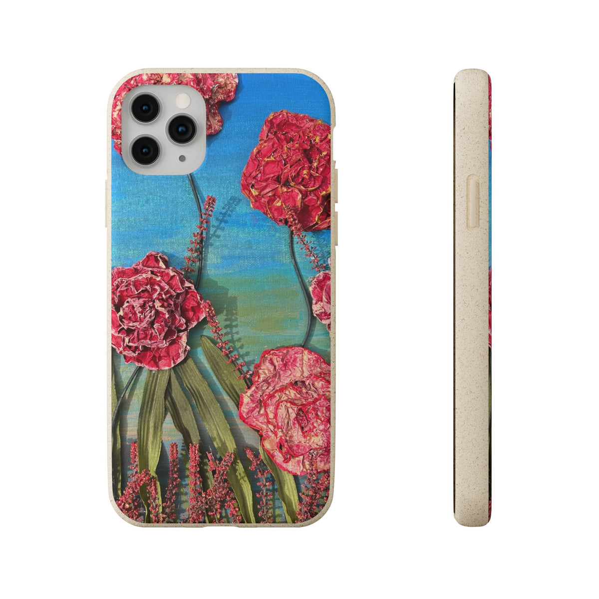 Biodegradable Floral Phone Case — Pink Carnation Eco-Friendly iPhone Cover