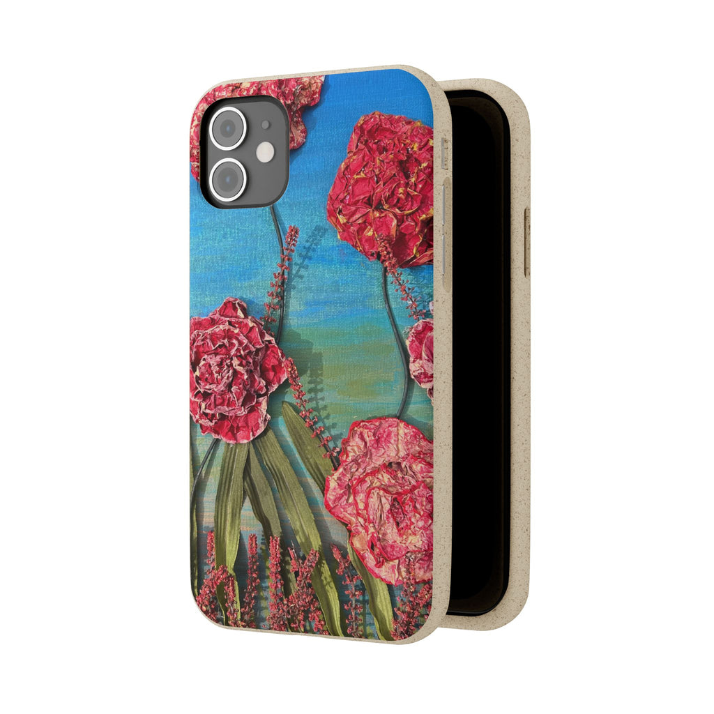 Biodegradable Floral Phone Case — Pink Carnation Eco-Friendly iPhone Cover