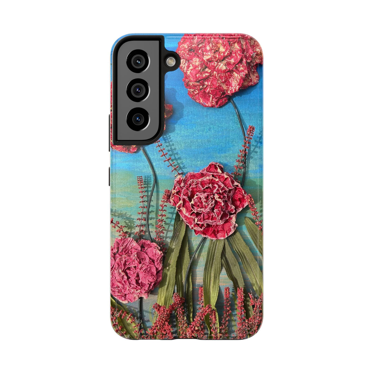 Pink Carnation Garden Tough Phone Case — Hand-Painted Floral, Faith-Inspired Protective Cover