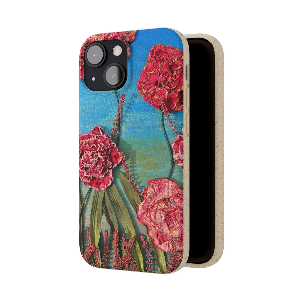 Biodegradable Floral Phone Case — Pink Carnation Eco-Friendly iPhone Cover