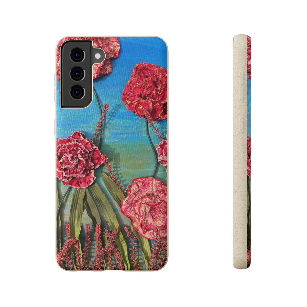 Biodegradable Floral Phone Case — Pink Carnation Eco-Friendly iPhone Cover