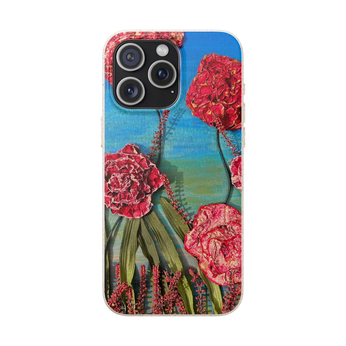Biodegradable Floral Phone Case — Pink Carnation Eco-Friendly iPhone Cover