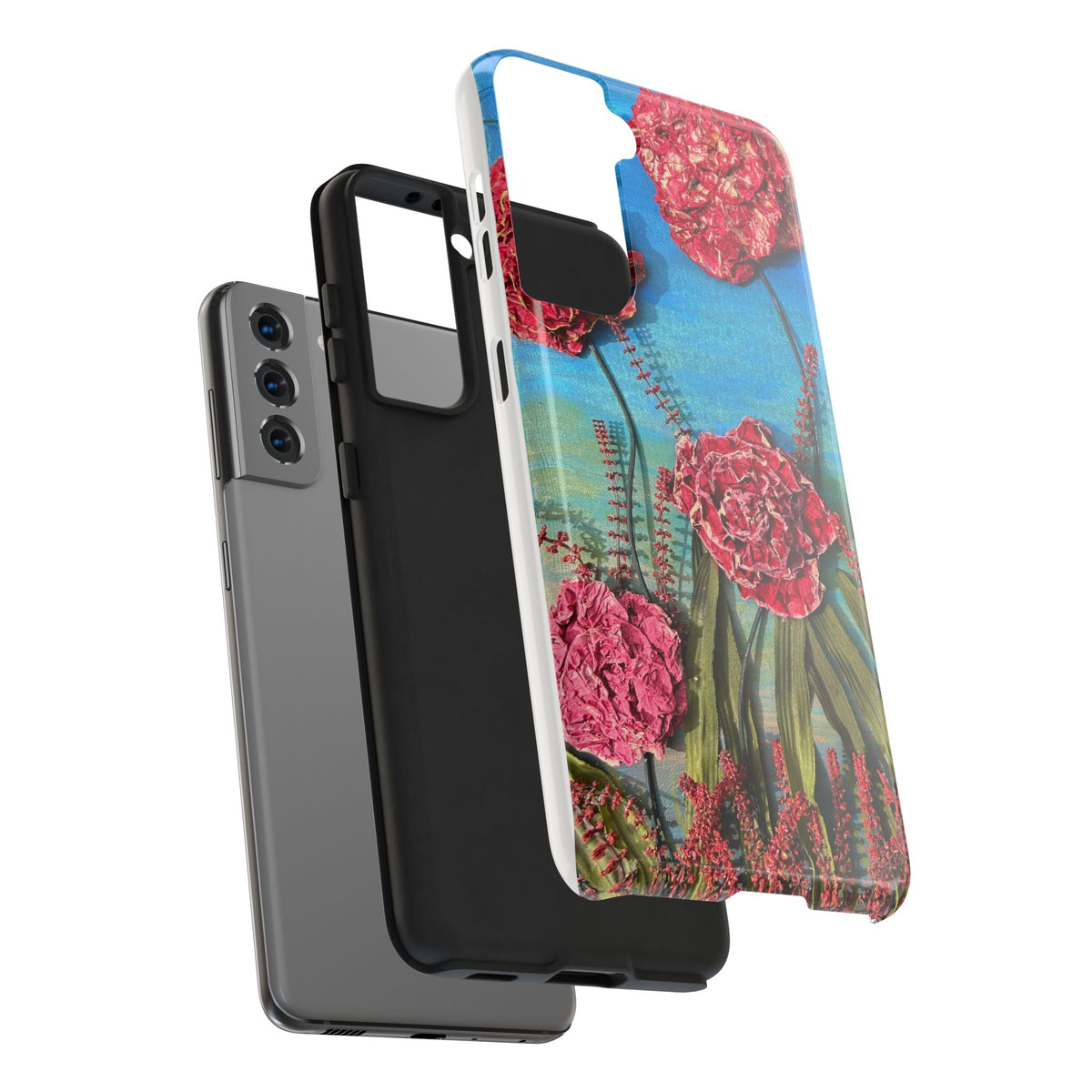 Pink Carnation Garden Tough Phone Case — Hand-Painted Floral, Faith-Inspired Protective Cover