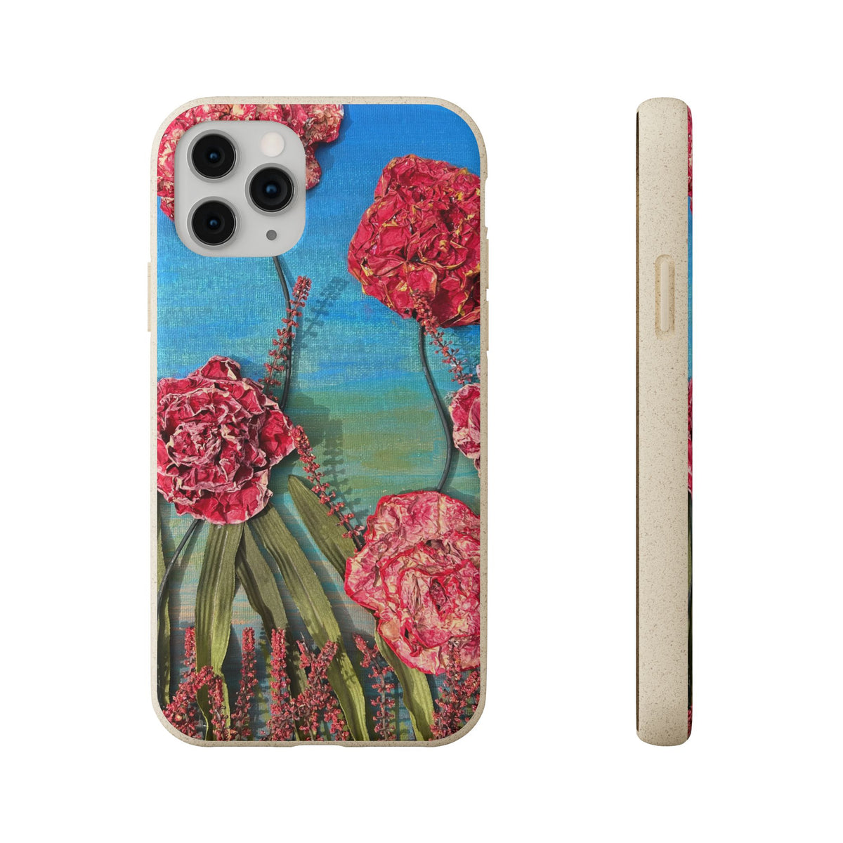 Biodegradable Floral Phone Case — Pink Carnation Eco-Friendly iPhone Cover