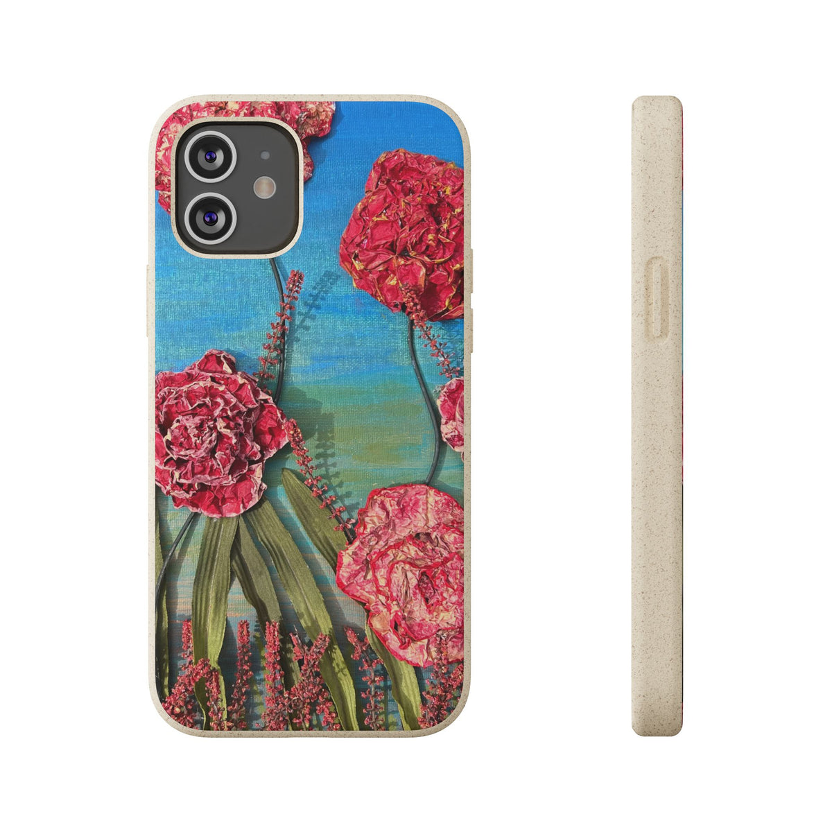 Biodegradable Floral Phone Case — Pink Carnation Eco-Friendly iPhone Cover