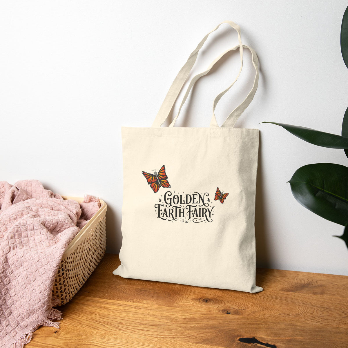 Golden Earth Fairy Eco Cotton Canvas Bag