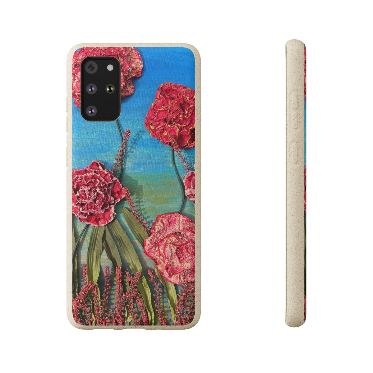 Biodegradable Floral Phone Case — Pink Carnation Eco-Friendly iPhone Cover