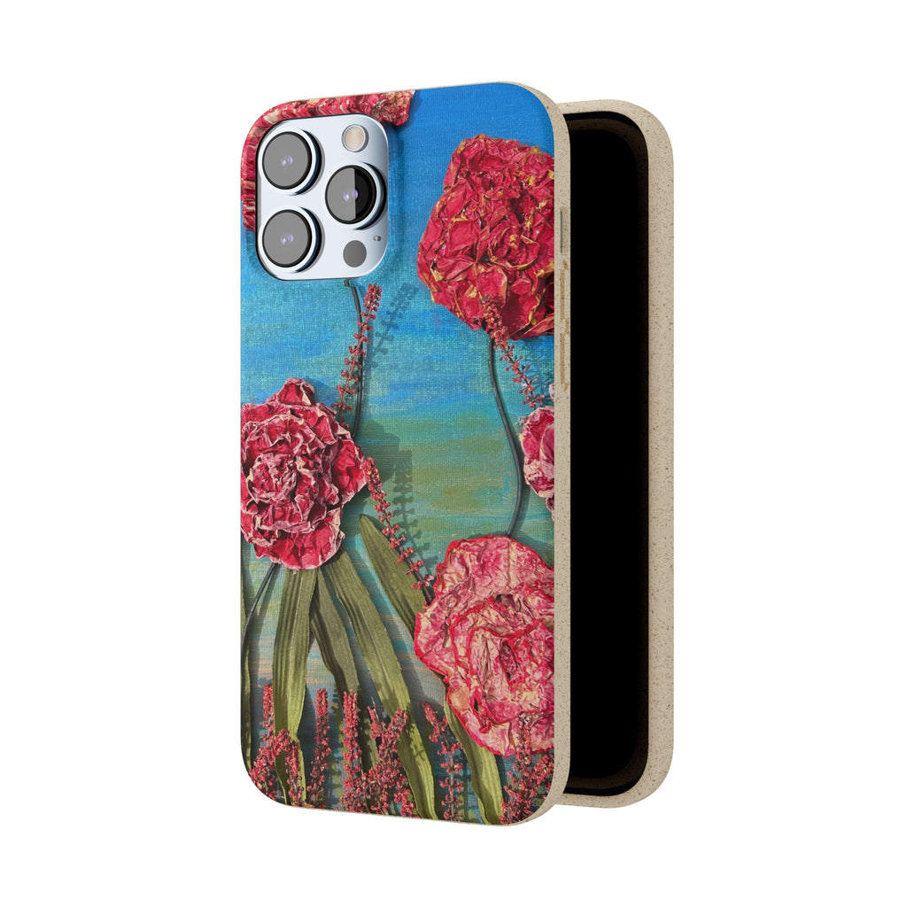 Biodegradable Floral Phone Case — Pink Carnation Eco-Friendly iPhone Cover