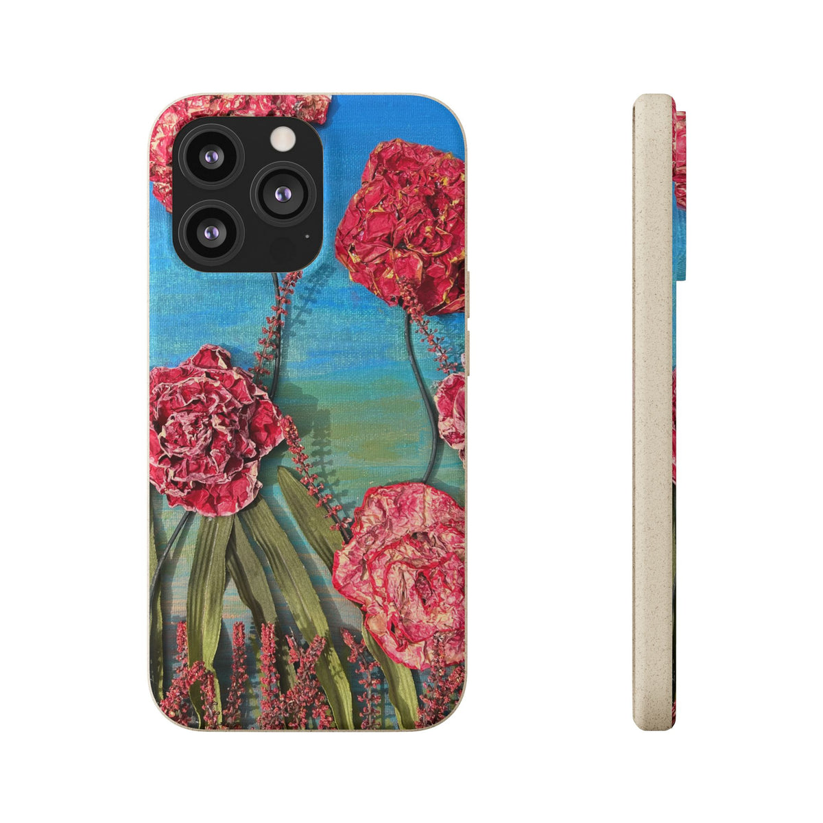 Biodegradable Floral Phone Case — Pink Carnation Eco-Friendly iPhone Cover