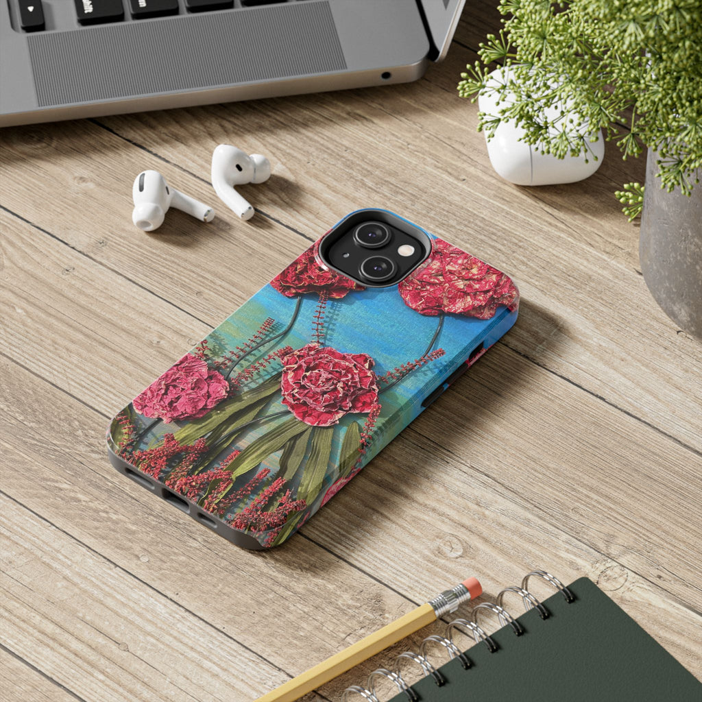 Pink Carnation Garden Tough Phone Case — Hand-Painted Floral, Faith-Inspired Protective Cover