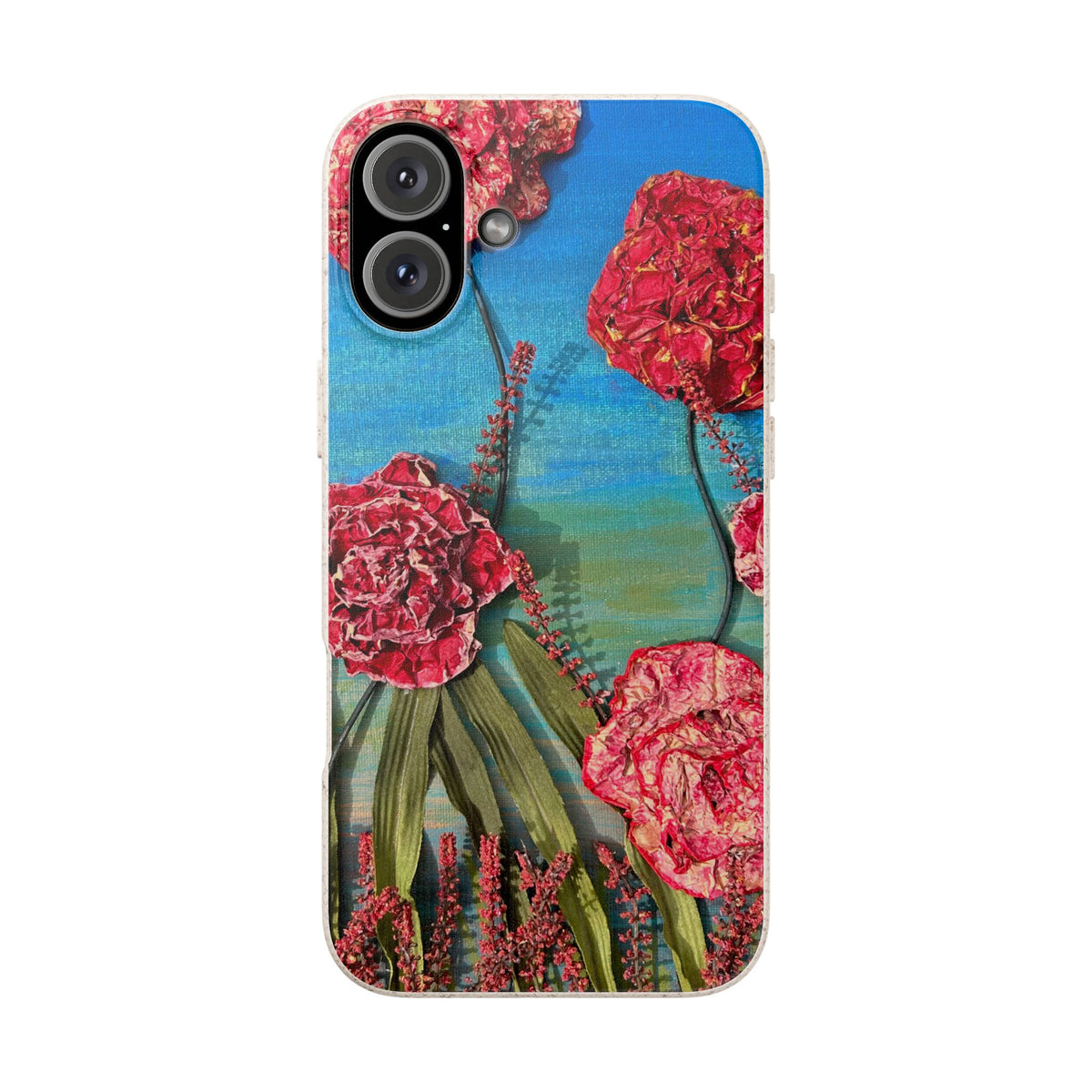 Biodegradable Floral Phone Case — Pink Carnation Eco-Friendly iPhone Cover