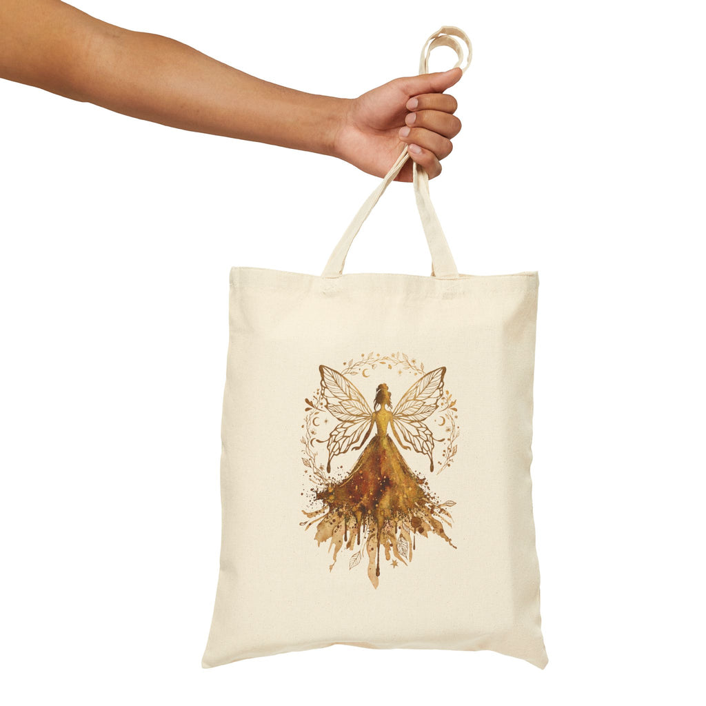 Golden Earth Fairy Canvas Tote — Whimsical Eco  Bag