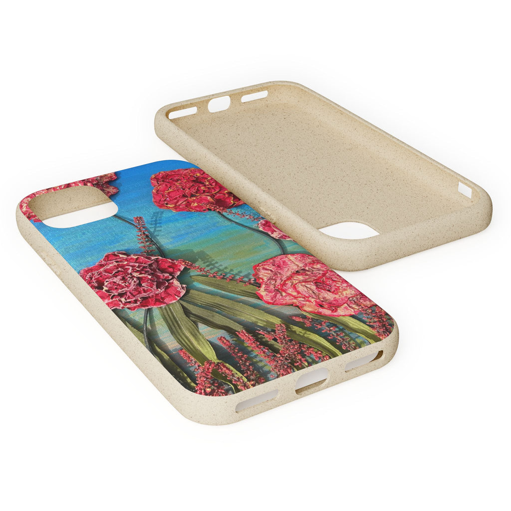 Biodegradable Floral Phone Case — Pink Carnation Eco-Friendly iPhone Cover