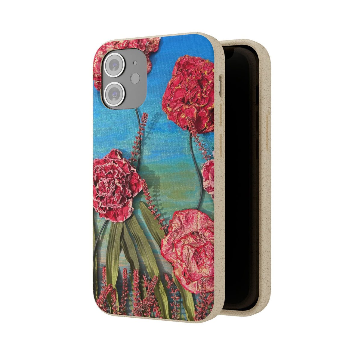 Biodegradable Floral Phone Case — Pink Carnation Eco-Friendly iPhone Cover