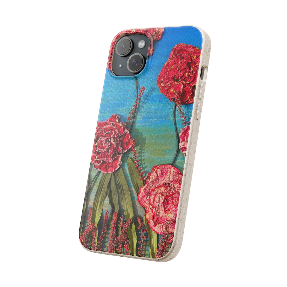 Biodegradable Floral Phone Case — Pink Carnation Eco-Friendly iPhone Cover
