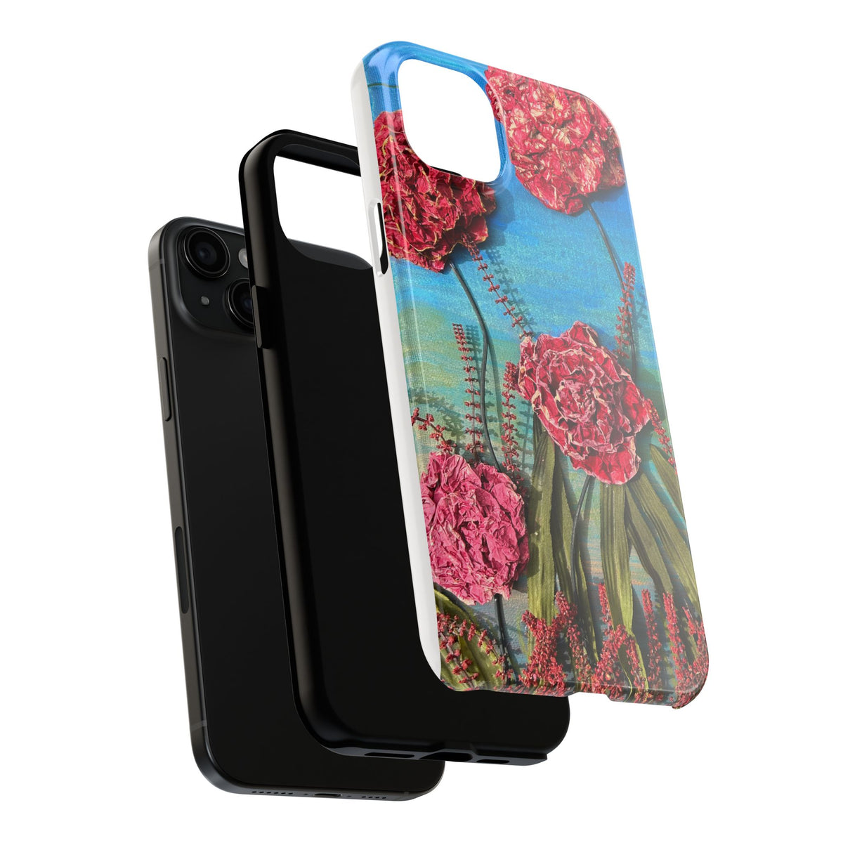 Pink Carnation Garden Tough Phone Case — Hand-Painted Floral, Faith-Inspired Protective Cover