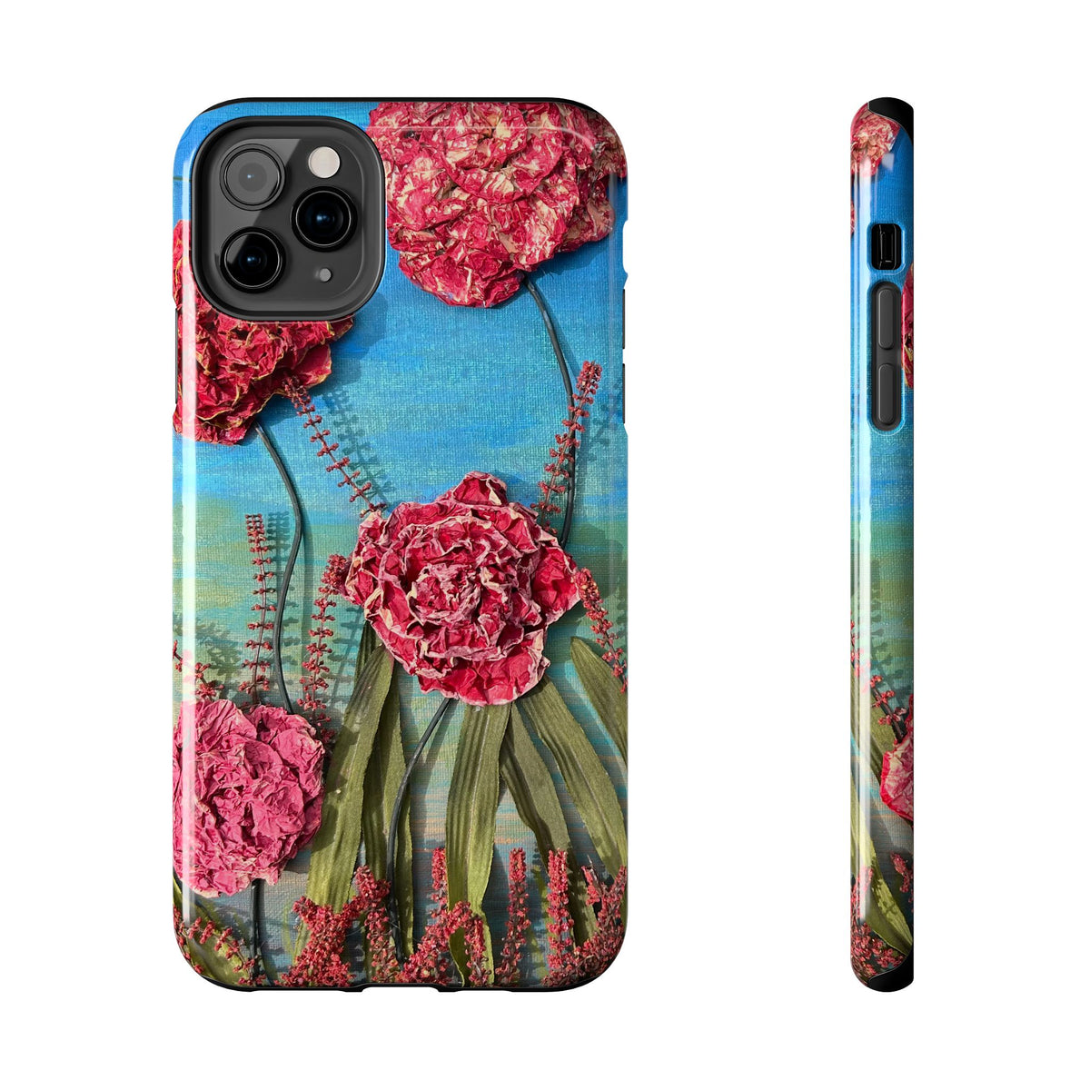 Pink Carnation Garden Tough Phone Case — Hand-Painted Floral, Faith-Inspired Protective Cover