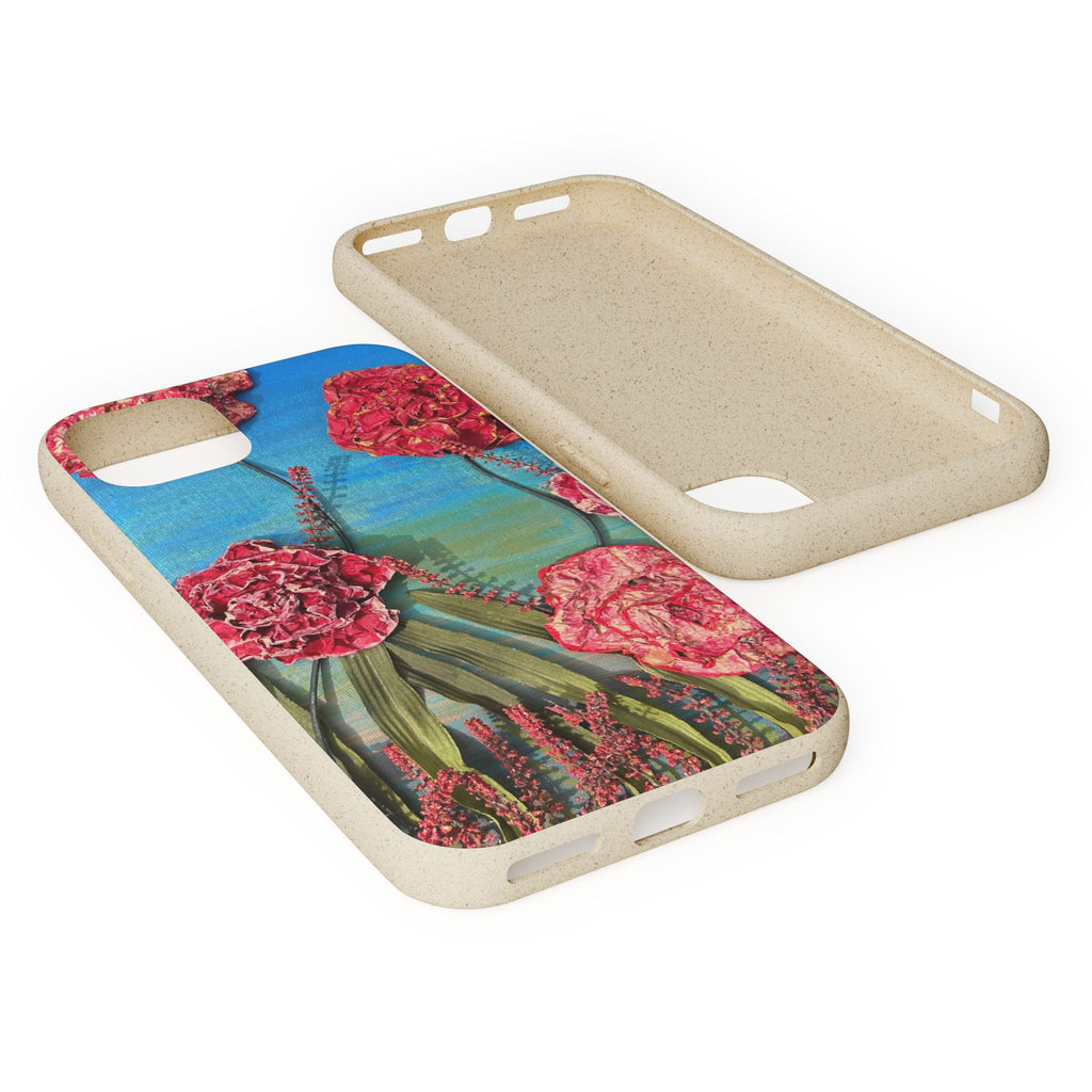 Biodegradable Floral Phone Case — Pink Carnation Eco-Friendly iPhone Cover