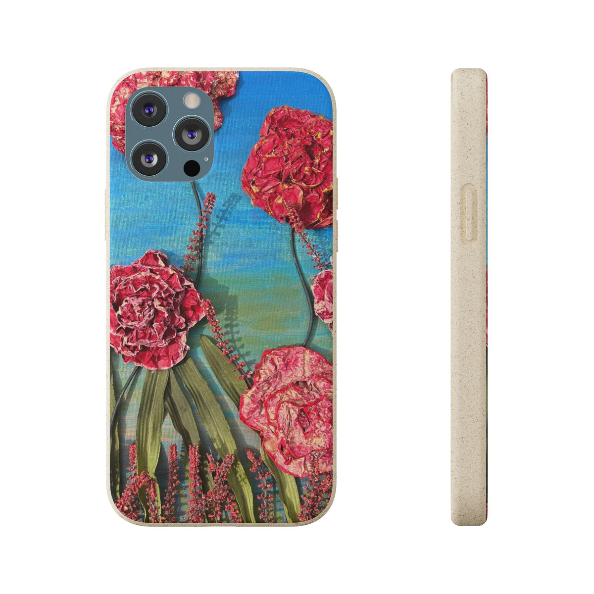 Biodegradable Floral Phone Case — Pink Carnation Eco-Friendly iPhone Cover