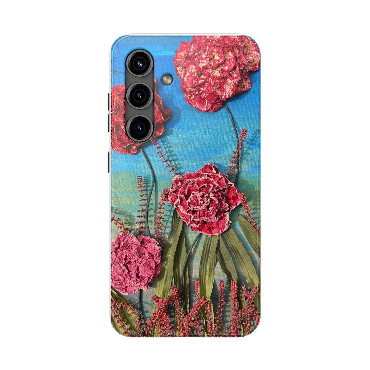 Pink Carnation Garden Tough Phone Case — Hand-Painted Floral, Faith-Inspired Protective Cover