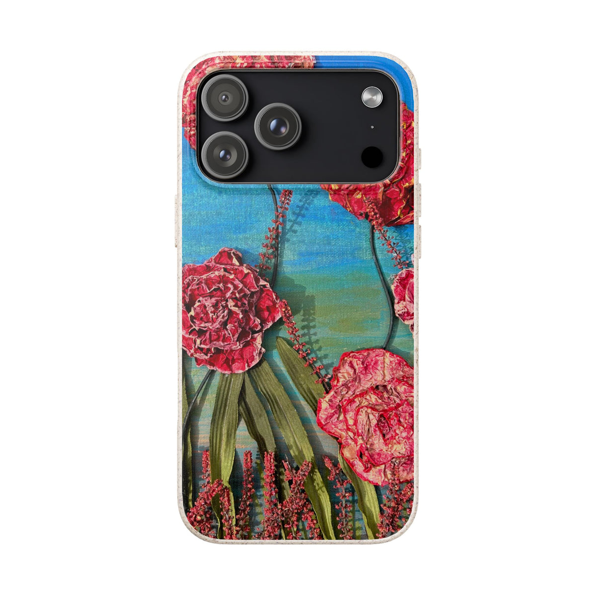 Biodegradable Floral Phone Case — Pink Carnation Eco-Friendly iPhone Cover