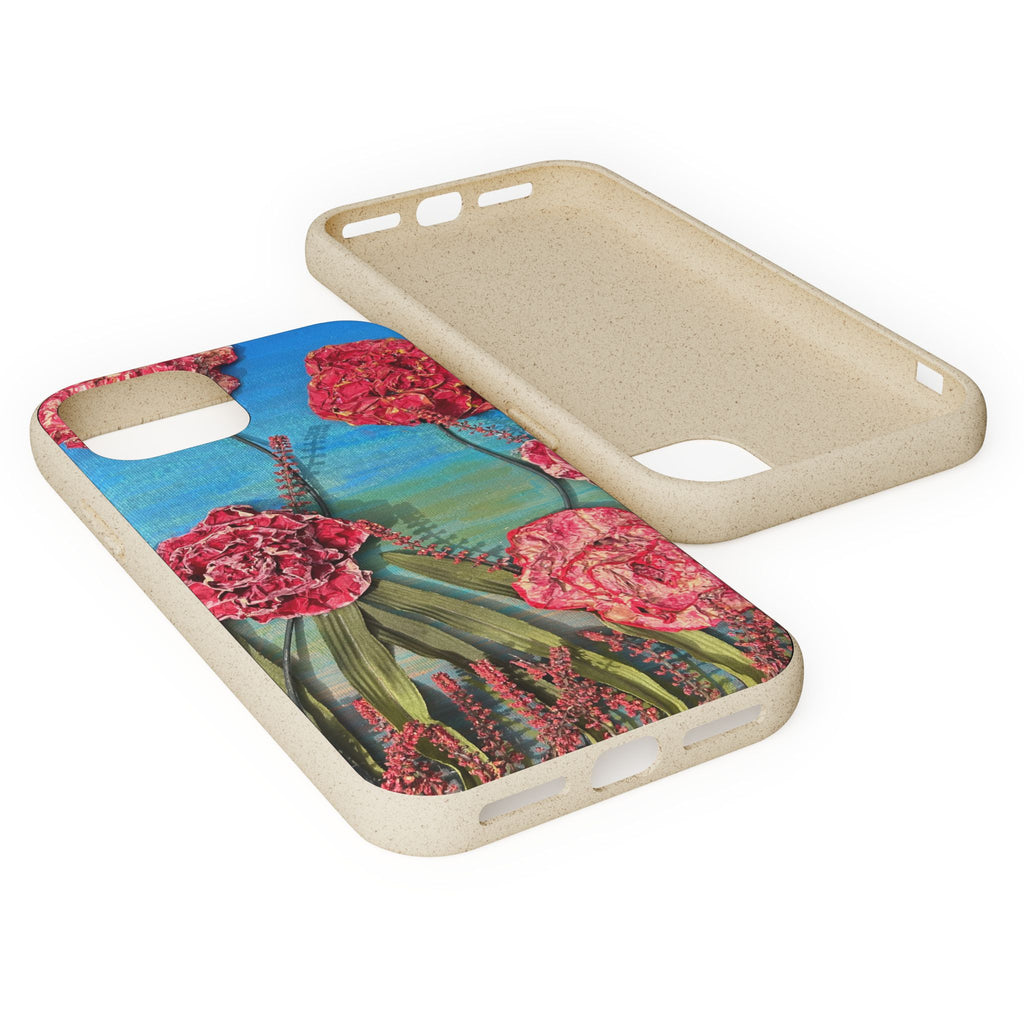 Biodegradable Floral Phone Case — Pink Carnation Eco-Friendly iPhone Cover