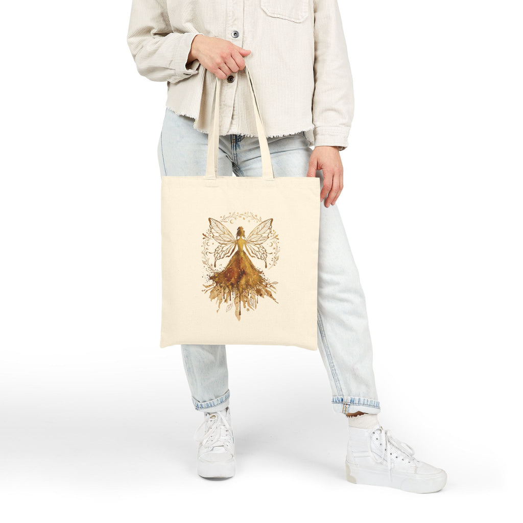 Golden Earth Fairy Canvas Tote — Whimsical Eco  Bag