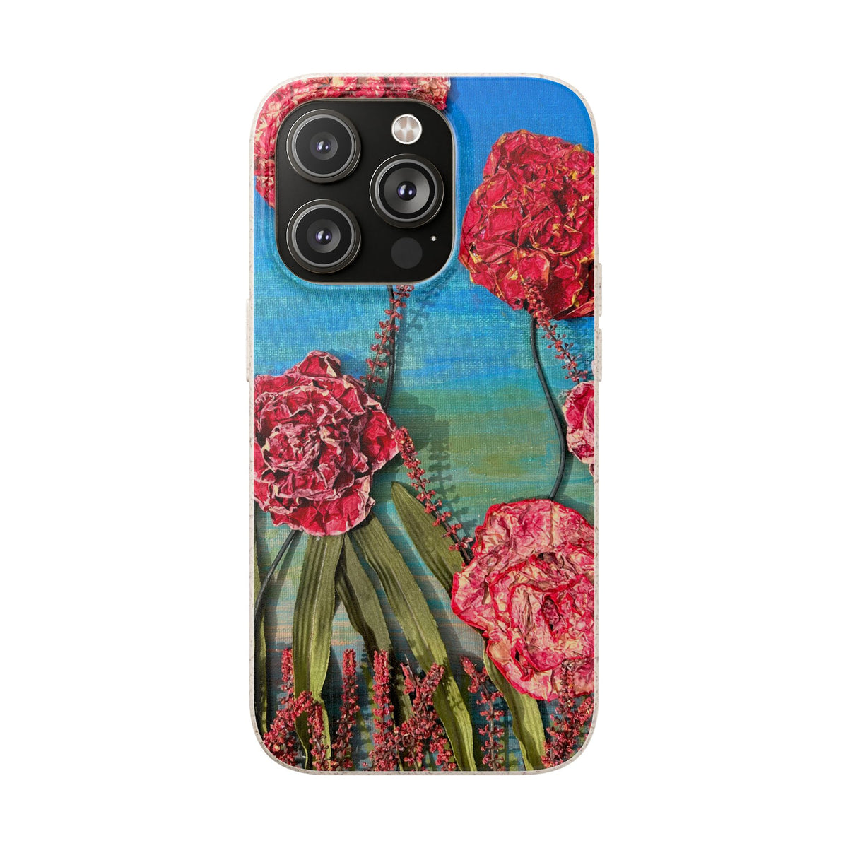 Biodegradable Floral Phone Case — Pink Carnation Eco-Friendly iPhone Cover