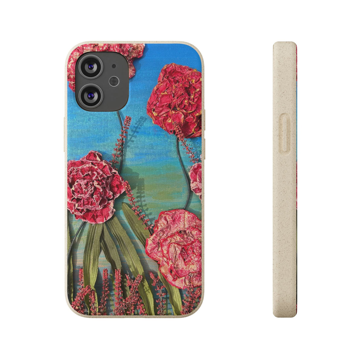 Biodegradable Floral Phone Case — Pink Carnation Eco-Friendly iPhone Cover