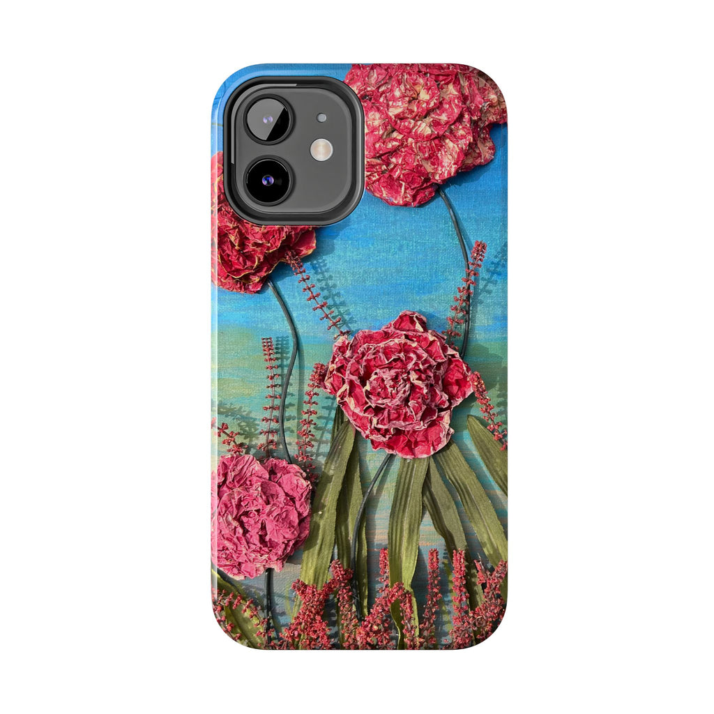 Pink Carnation Garden Tough Phone Case — Hand-Painted Floral, Faith-Inspired Protective Cover