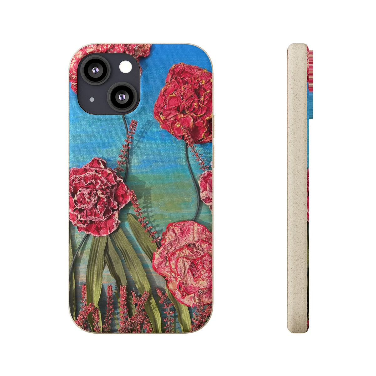 Biodegradable Floral Phone Case — Pink Carnation Eco-Friendly iPhone Cover