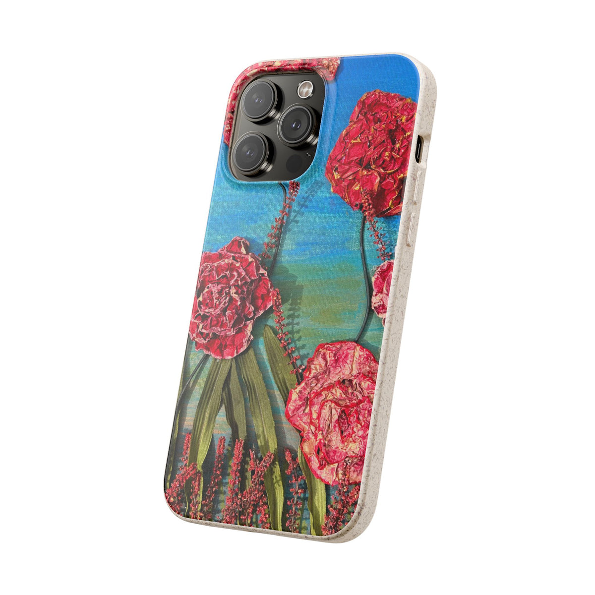 Biodegradable Floral Phone Case — Pink Carnation Eco-Friendly iPhone Cover