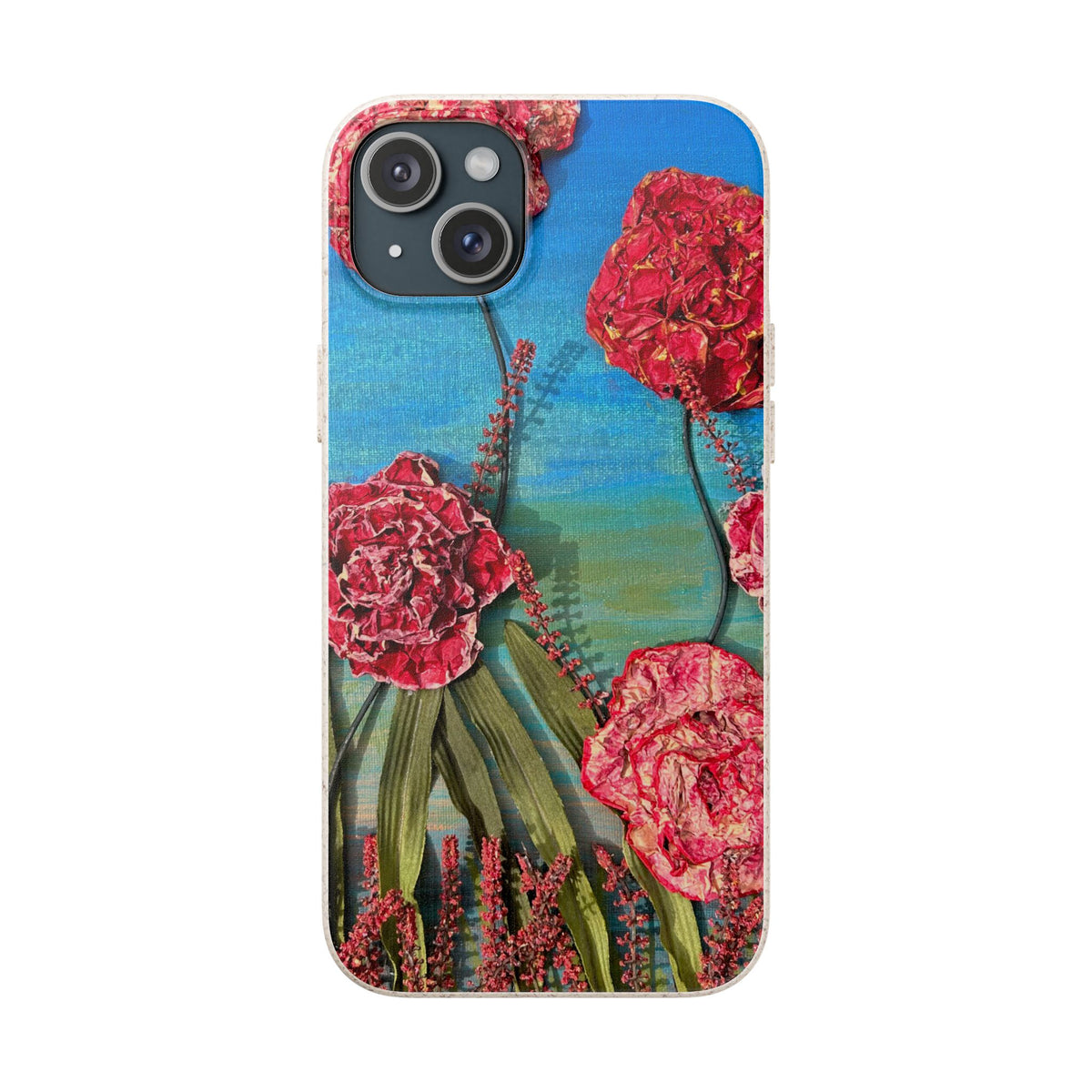 Biodegradable Floral Phone Case — Pink Carnation Eco-Friendly iPhone Cover