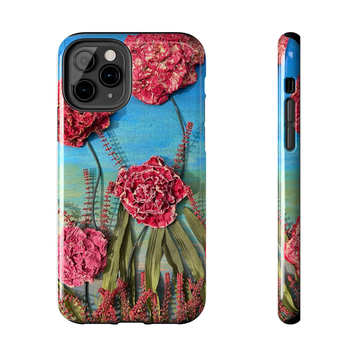 Pink Carnation Garden Tough Phone Case — Hand-Painted Floral, Faith-Inspired Protective Cover