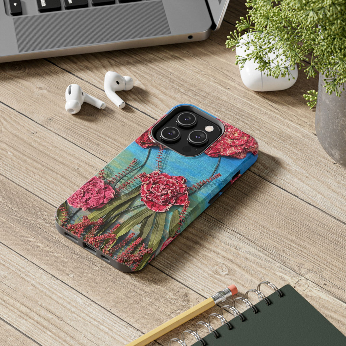 Pink Carnation Garden Tough Phone Case — Hand-Painted Floral, Faith-Inspired Protective Cover