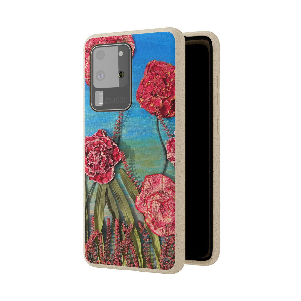 Biodegradable Floral Phone Case — Pink Carnation Eco-Friendly iPhone Cover