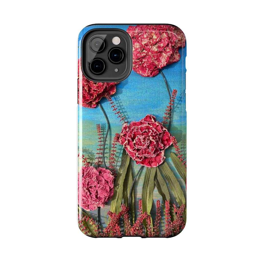 Pink Carnation Garden Tough Phone Case — Hand-Painted Floral, Faith-Inspired Protective Cover