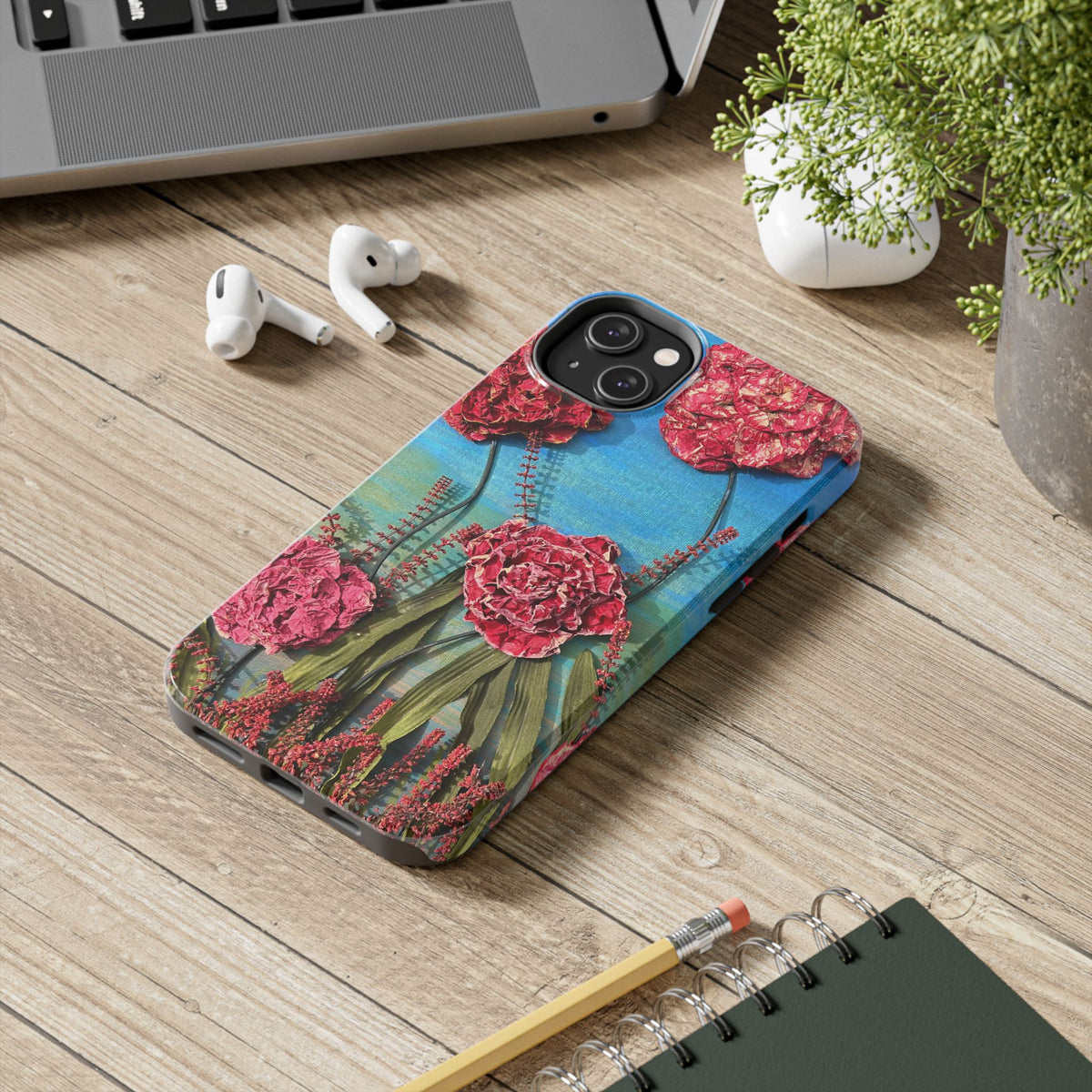 Pink Carnation Garden Tough Phone Case — Hand-Painted Floral, Faith-Inspired Protective Cover