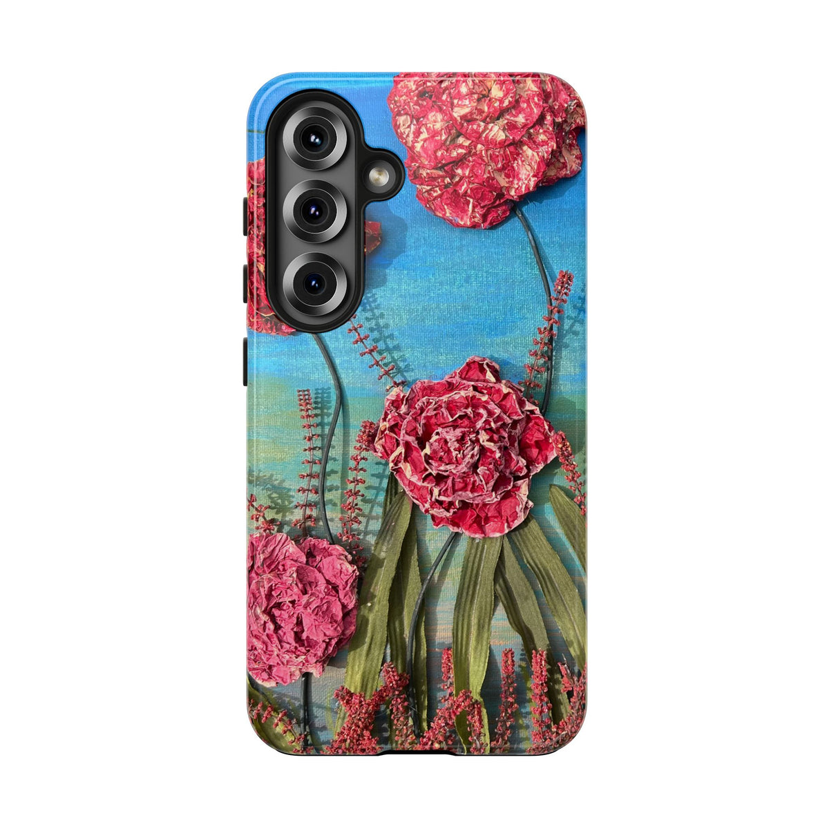 Pink Carnation Garden Tough Phone Case — Hand-Painted Floral, Faith-Inspired Protective Cover