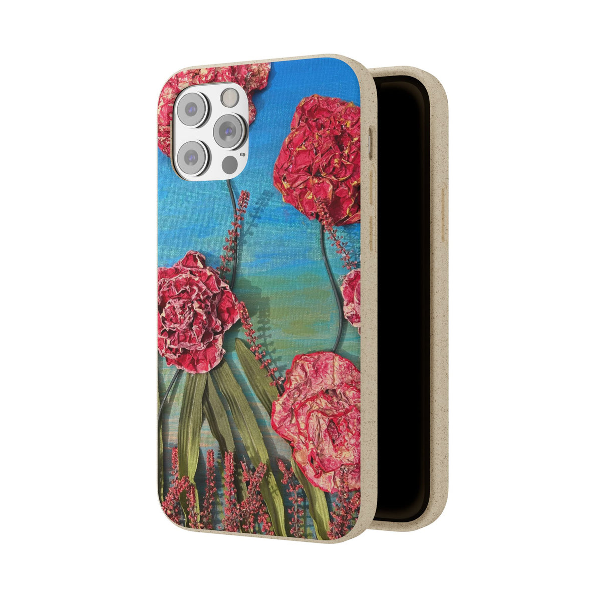 Biodegradable Floral Phone Case — Pink Carnation Eco-Friendly iPhone Cover