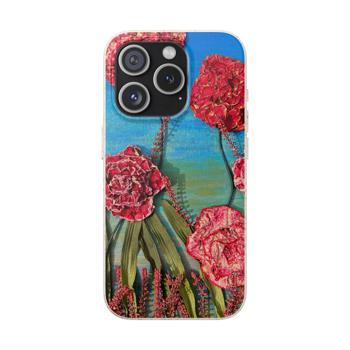 Biodegradable Floral Phone Case — Pink Carnation Eco-Friendly iPhone Cover