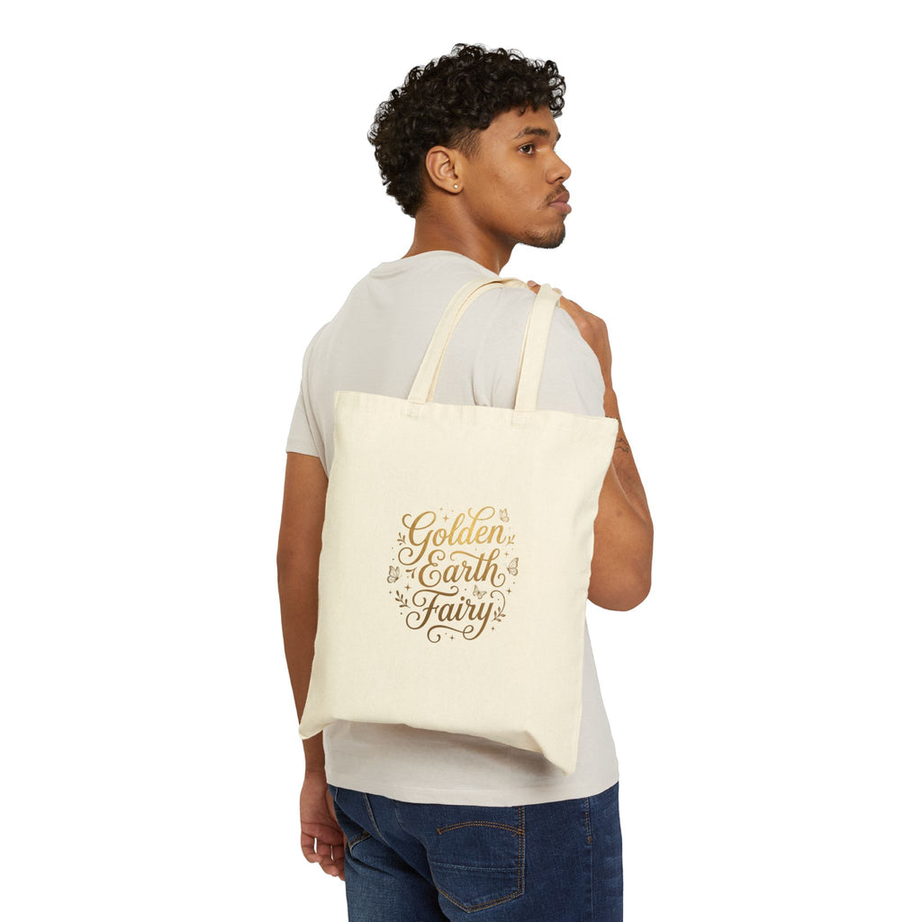 Golden Earth Fairy Canvas Tote — Whimsical Eco  Bag