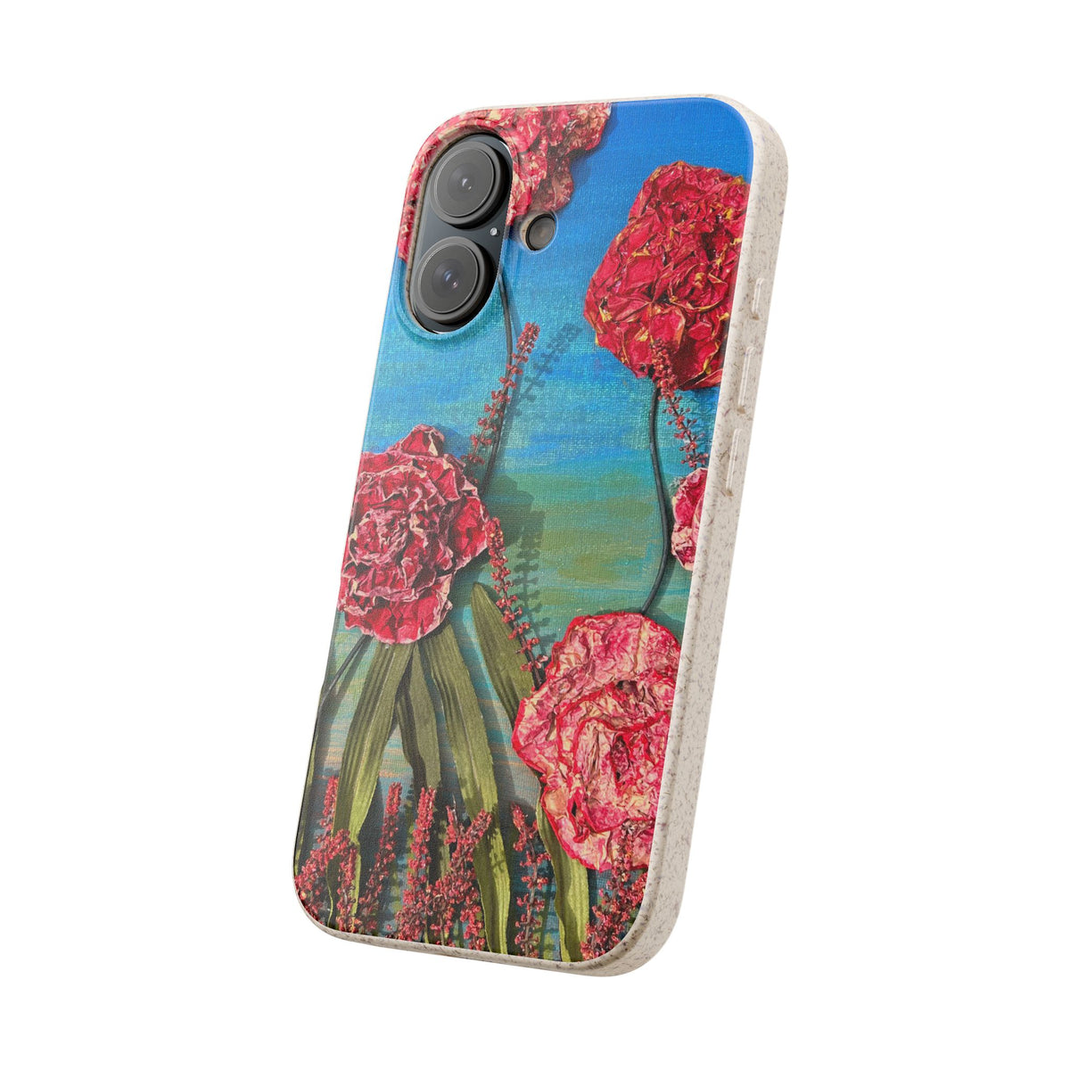 Biodegradable Floral Phone Case — Pink Carnation Eco-Friendly iPhone Cover