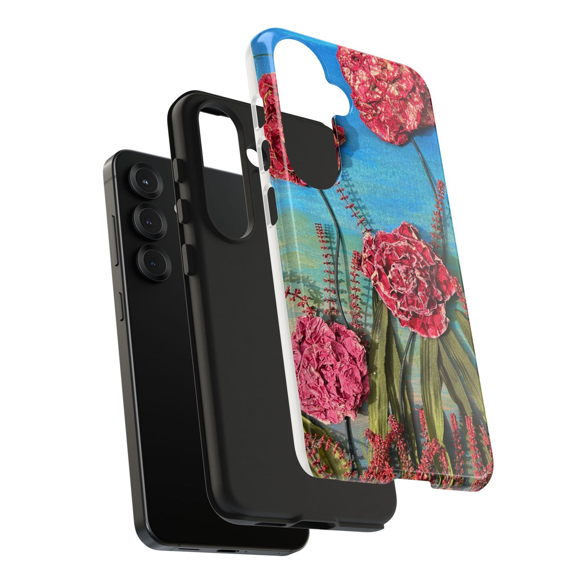 Pink Carnation Garden Tough Phone Case — Hand-Painted Floral, Faith-Inspired Protective Cover