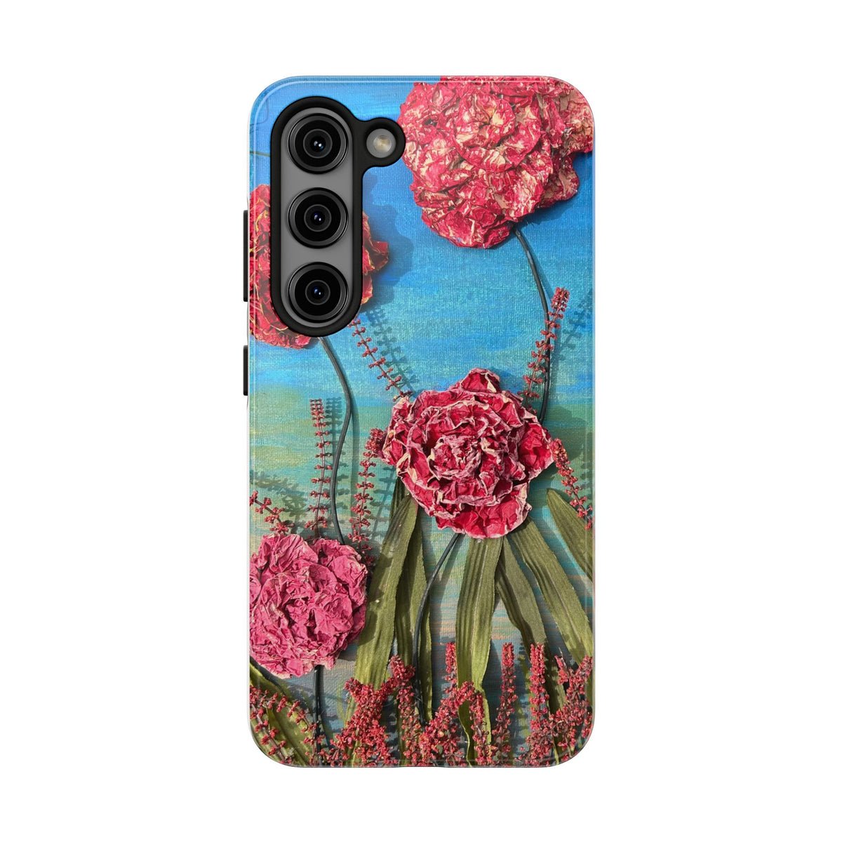 Pink Carnation Garden Tough Phone Case — Hand-Painted Floral, Faith-Inspired Protective Cover