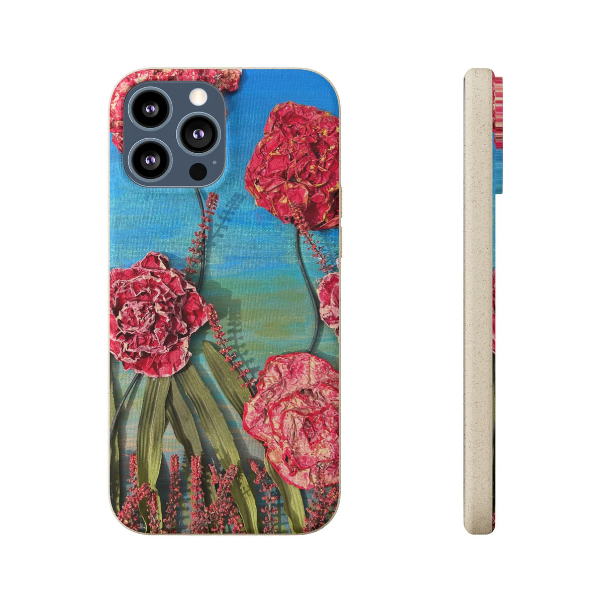 Biodegradable Floral Phone Case — Pink Carnation Eco-Friendly iPhone Cover