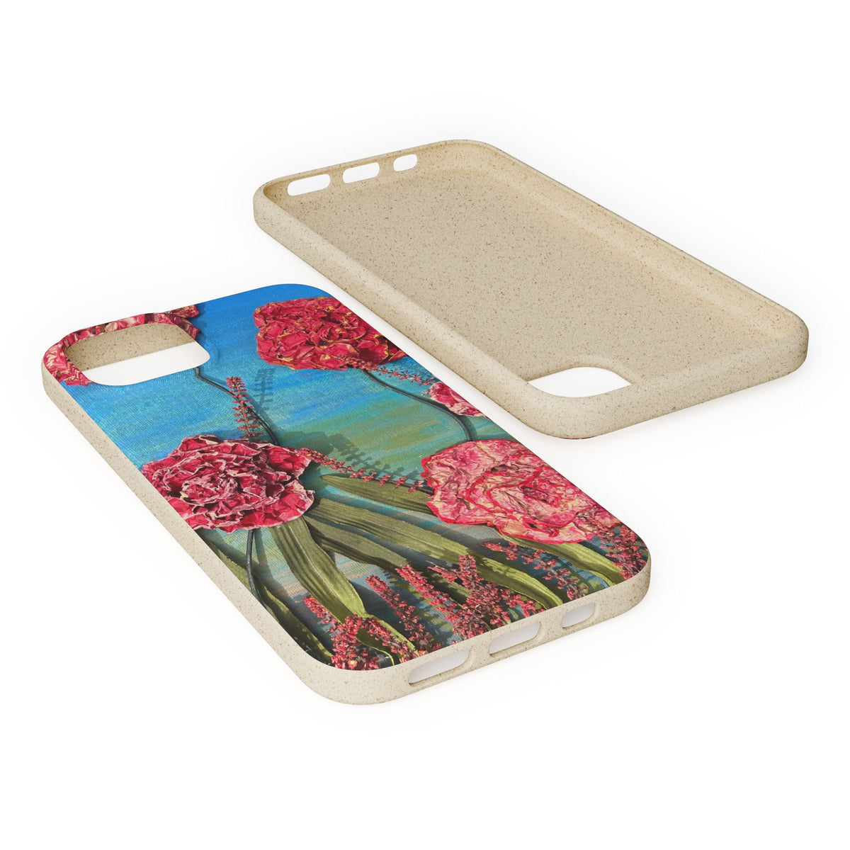 Biodegradable Floral Phone Case — Pink Carnation Eco-Friendly iPhone Cover