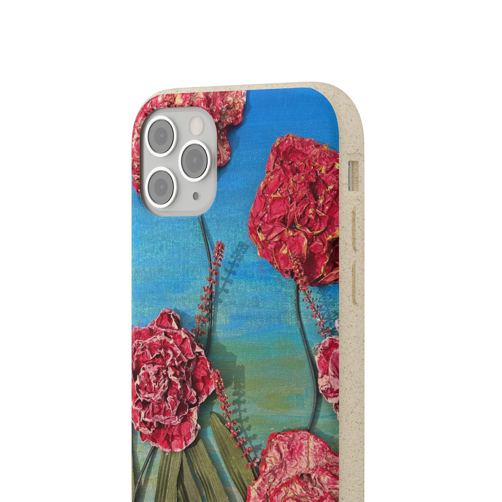 Biodegradable Floral Phone Case — Pink Carnation Eco-Friendly iPhone Cover